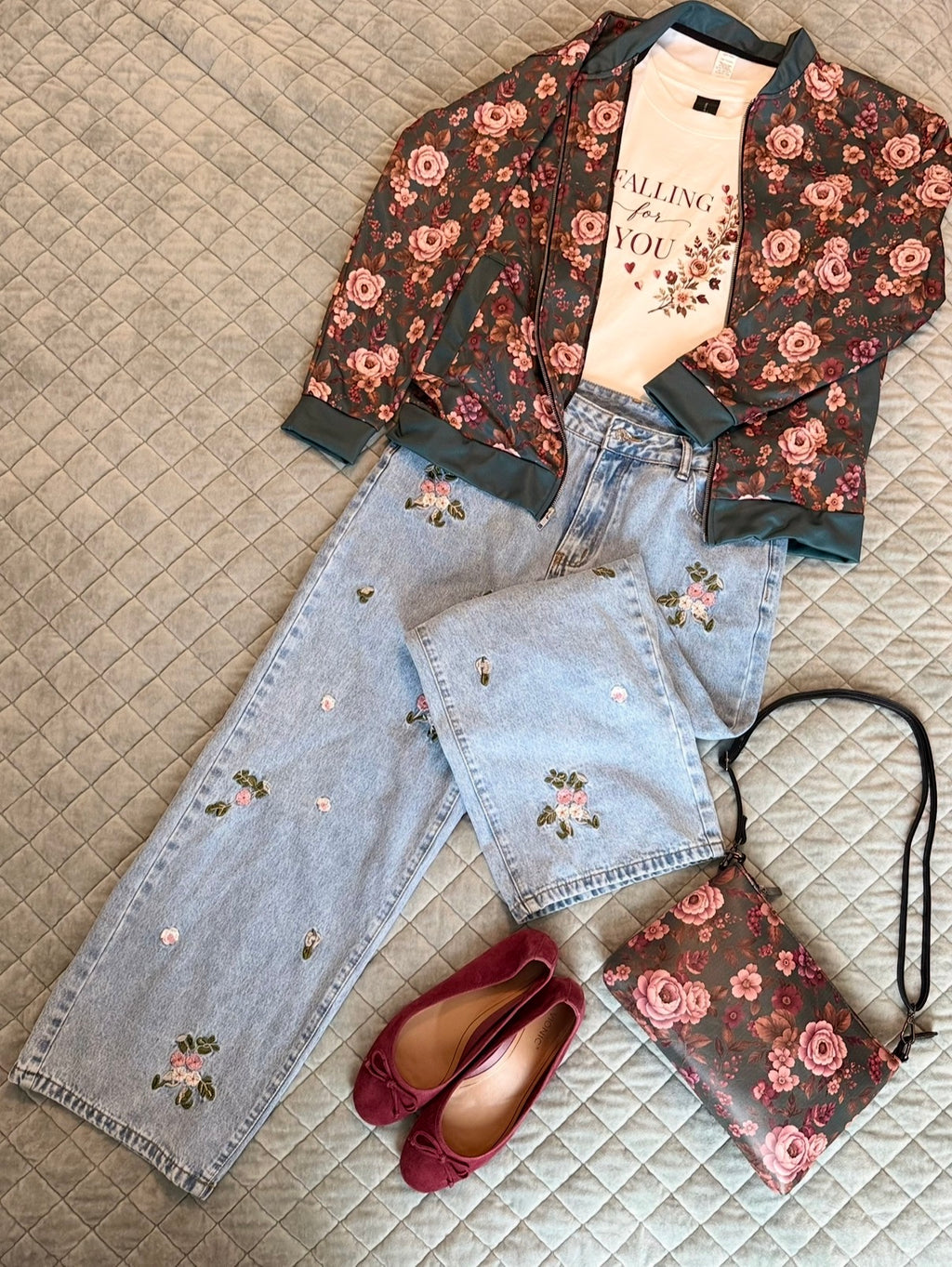 Falling For You floral convertible crossbody bag