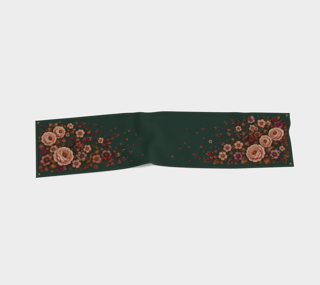 Floral Silk Habotai Scarf, 16 × 72″ — Falling For You