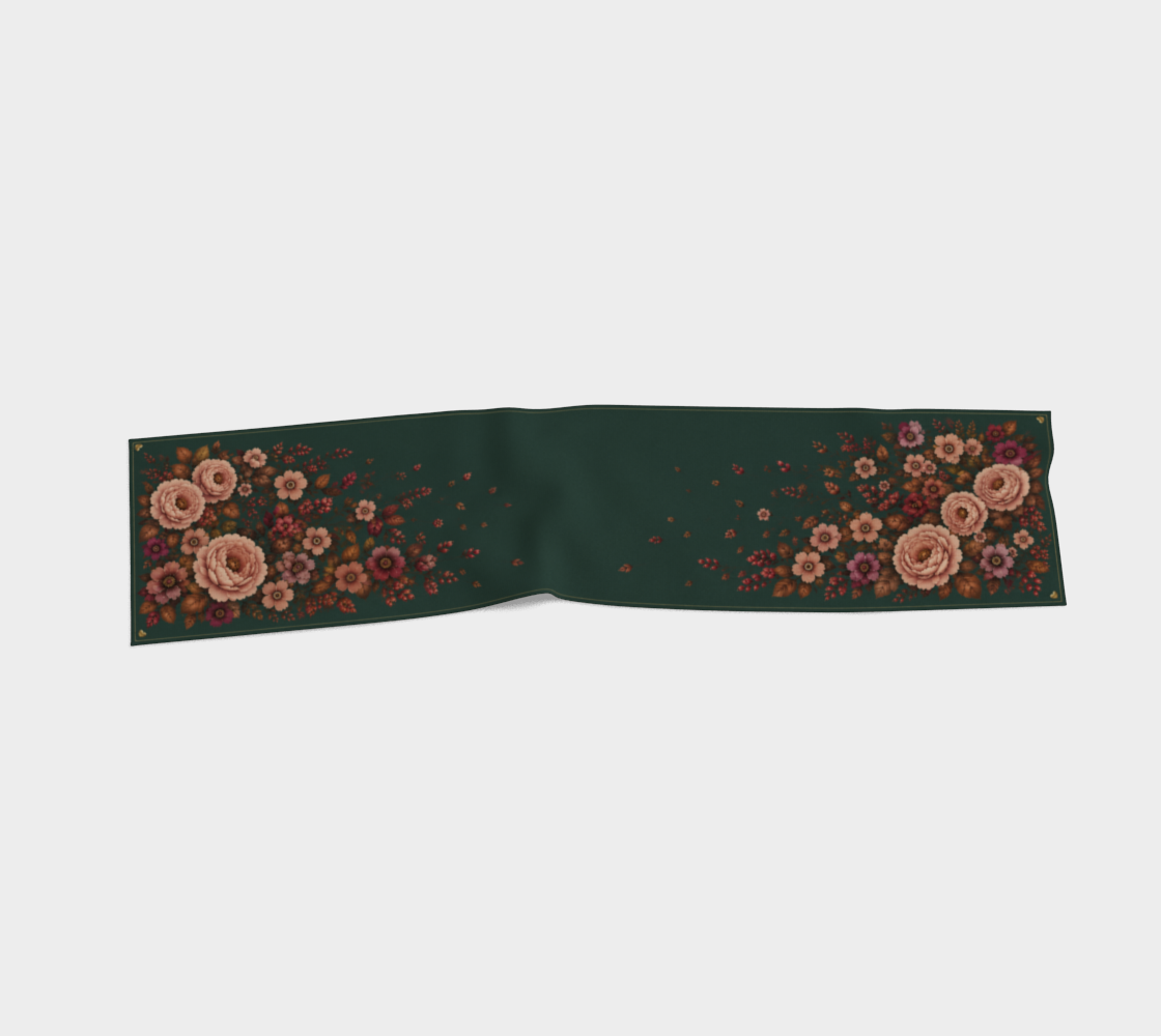 Floral Silk Habotai Scarf, 16 × 72″ — Falling For You