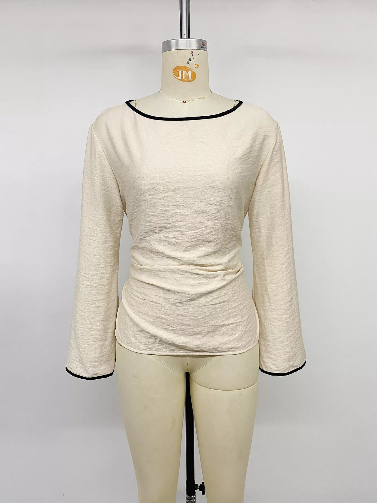 Ecru contrast-tie blouse, alternate view