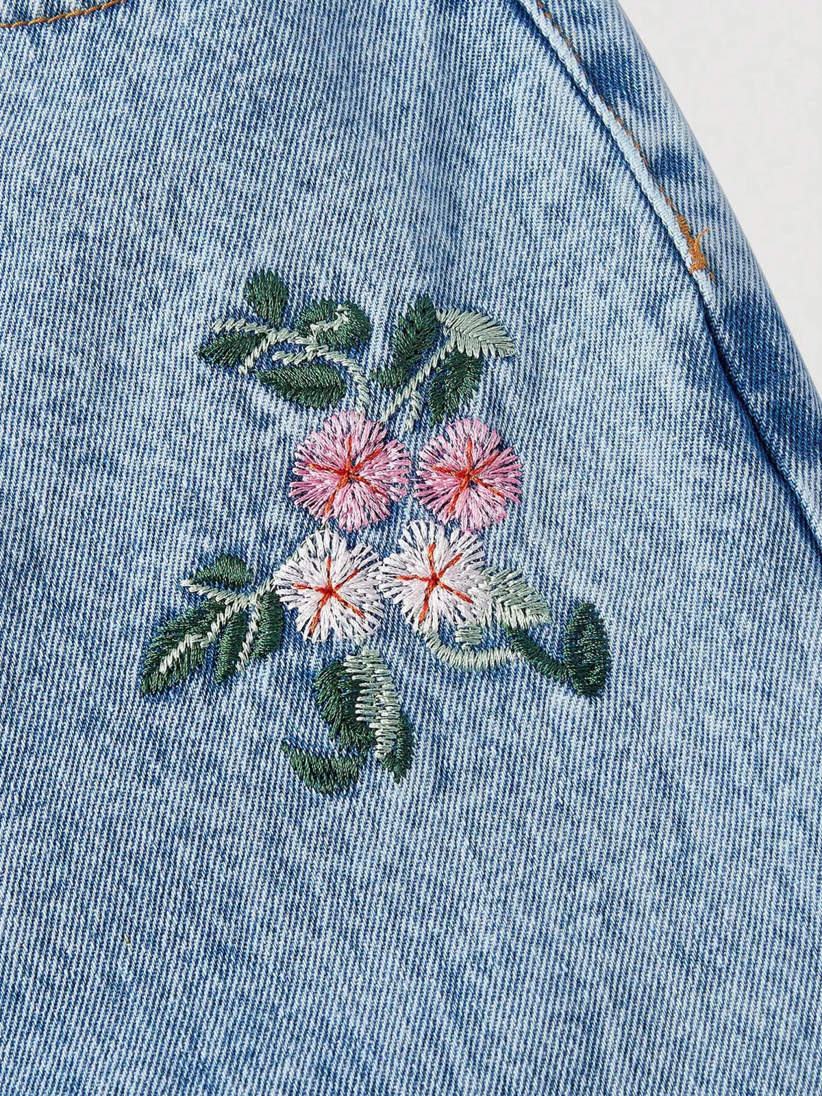 Wildflower embroidered wide-leg jeans, alternate view