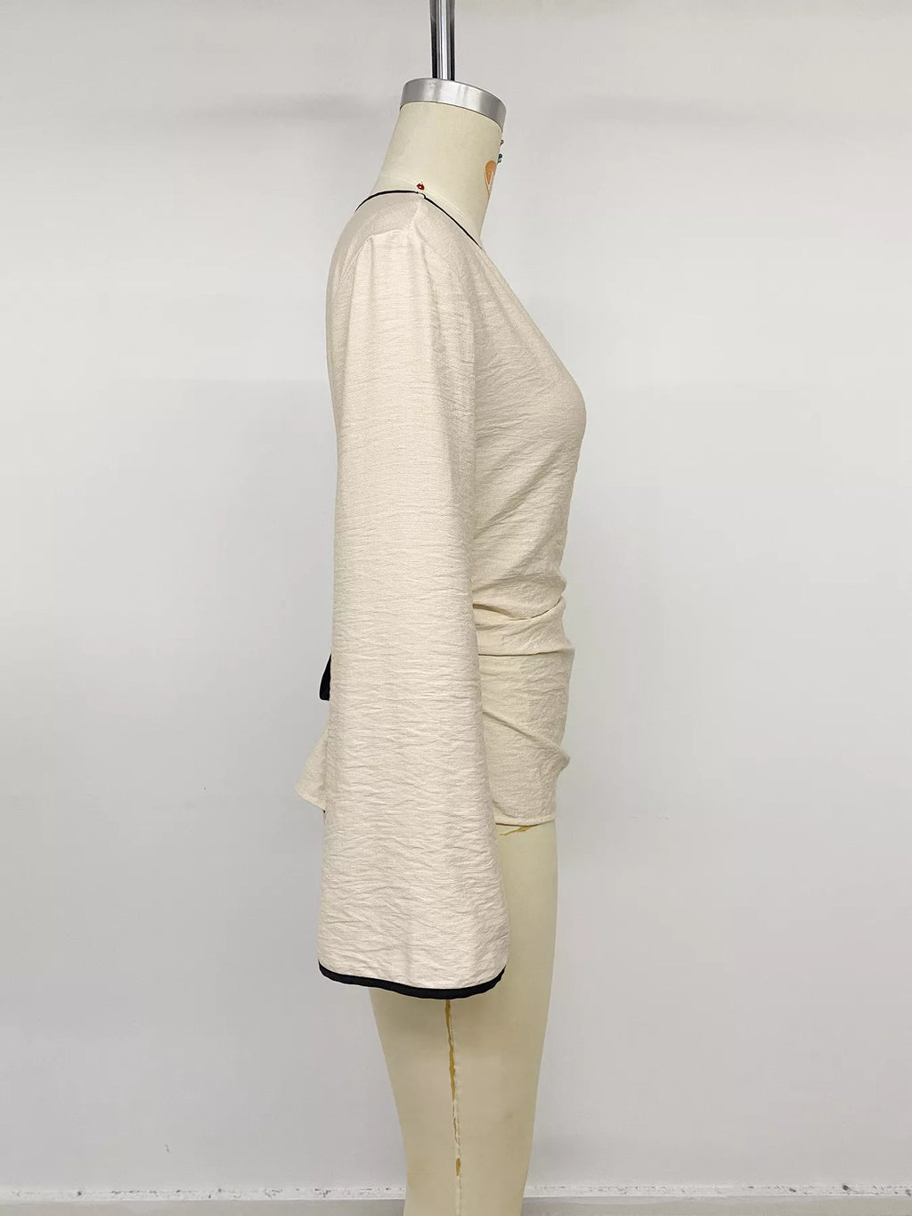 Ecru contrast-tie blouse, alternate view