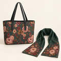 Falling For You floral tote and silk scarf bundle