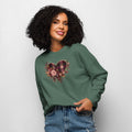 Falling For You plaid and floral organic crewneck sweatshirt, product view