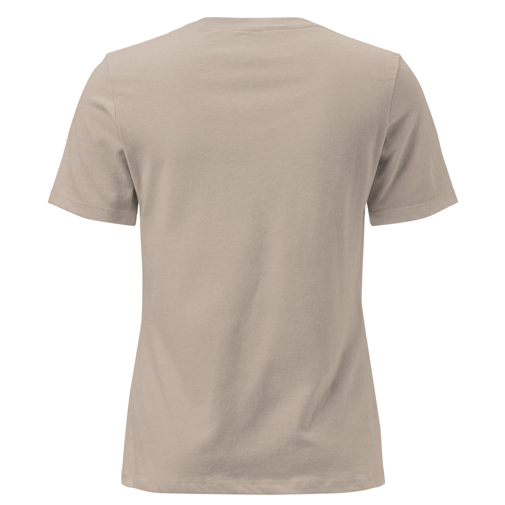 Falling For You women's relaxed T-shirt in heather stone, back view