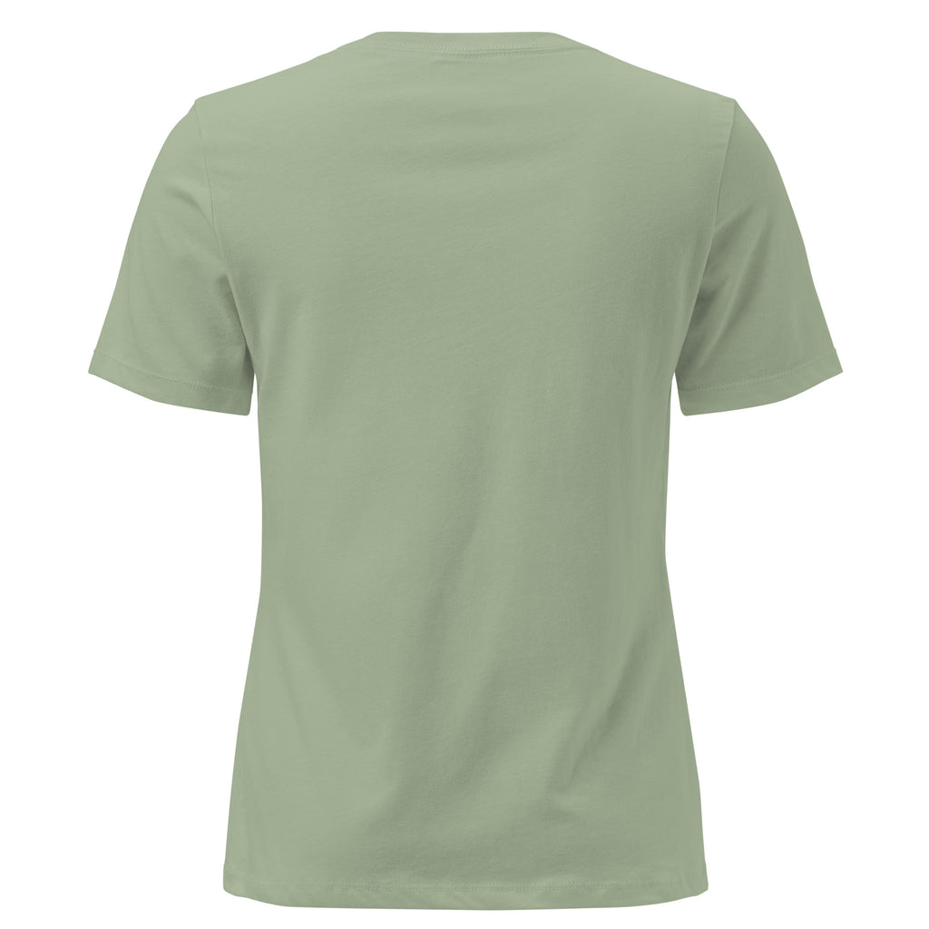 Falling For You women's relaxed T-shirt in sage, back view