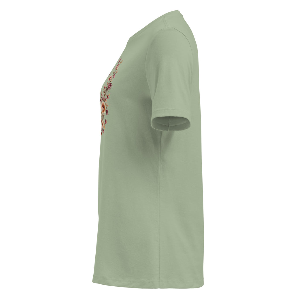Falling For You women's relaxed T-shirt in sage, left side view