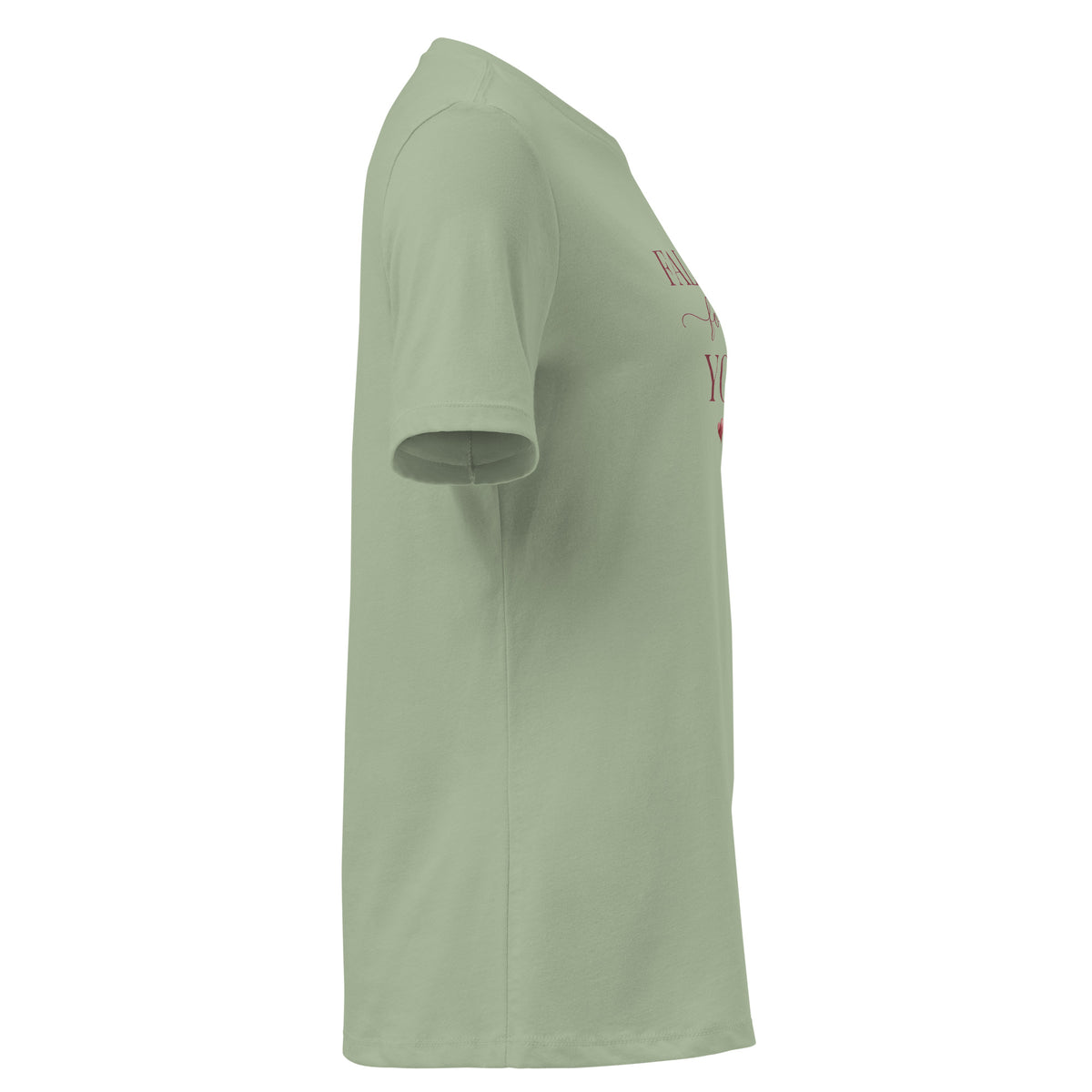 Falling For You women's relaxed T-shirt in sage, right side view
